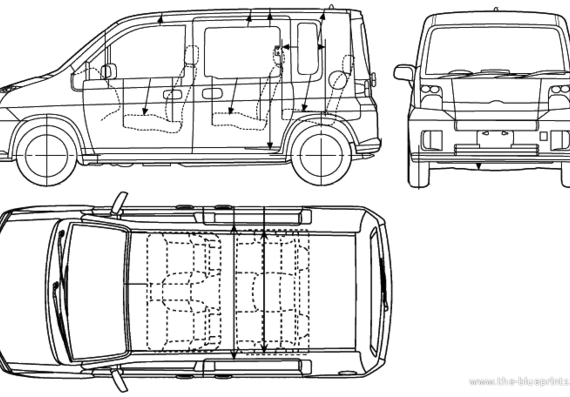 Honda Mobilio (2005) - Хонда - чертежи, габариты, рисунки автомобиля