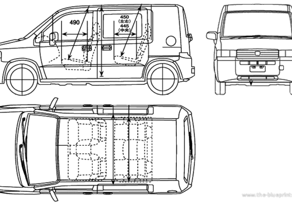 Honda Mobilio Spike (2005) - Хонда - чертежи, габариты, рисунки автомобиля