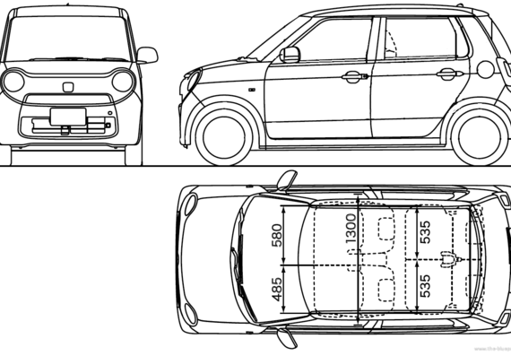 Honda N-ONE (2012) - Хонда - чертежи, габариты, рисунки автомобиля