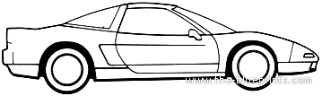 Honda NSX (1993) - Хонда - чертежи, габариты, рисунки автомобиля