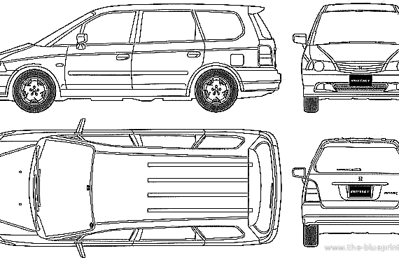 Honda Odyssey (2003) - Хонда - чертежи, габариты, рисунки автомобиля