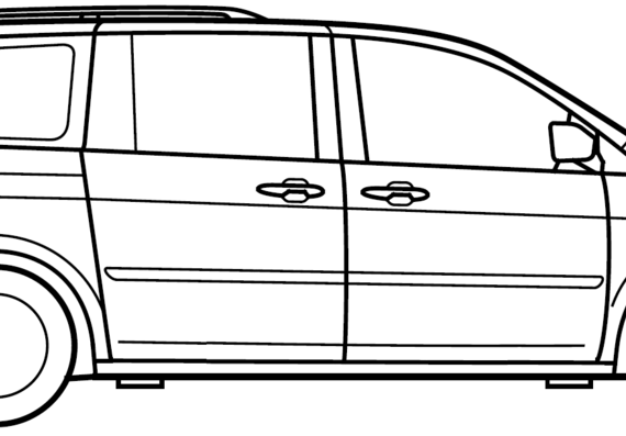 Honda Odyssey (2009) - Хонда - чертежи, габариты, рисунки автомобиля