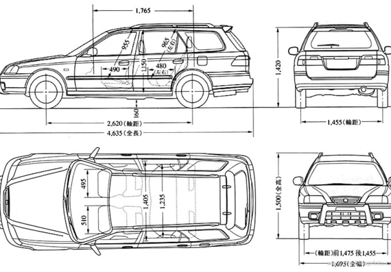Honda Orthia - Хонда - чертежи, габариты, рисунки автомобиля