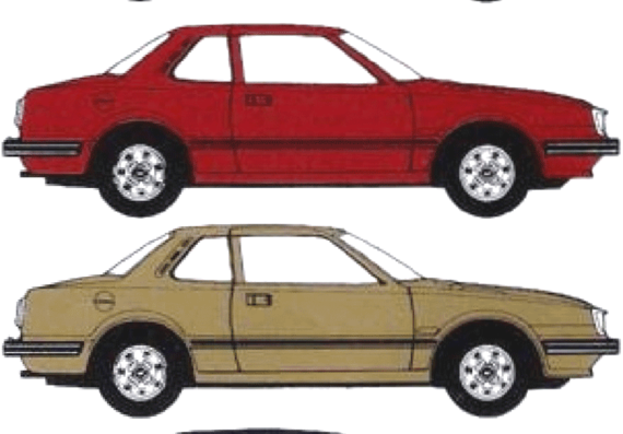 Honda Prelude (1982) - Хонда - чертежи, габариты, рисунки автомобиля