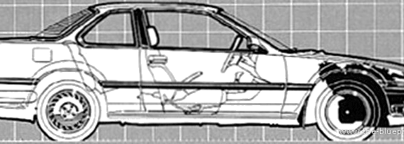Honda Prelude (1988) - Хонда - чертежи, габариты, рисунки автомобиля