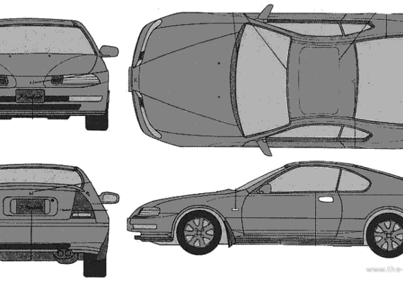 Honda Prelude Si VTEC - Хонда - чертежи, габариты, рисунки автомобиля