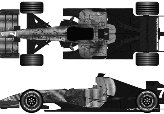 Honda RA107 F1 GP (2007) - Хонда - чертежи, габариты, рисунки автомобиля