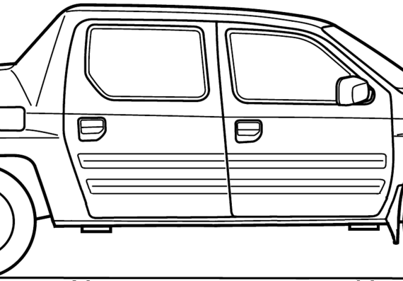 Honda Ridgeline (2013) - Хонда - чертежи, габариты, рисунки автомобиля