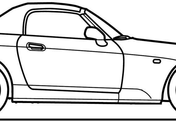 Honda S (2000) - Хонда - чертежи, габариты, рисунки автомобиля