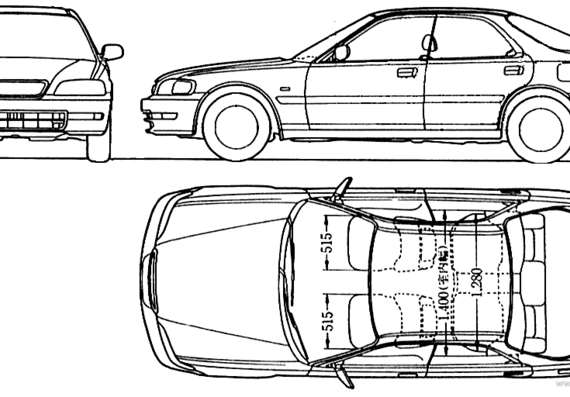 Honda Saber (1996) - Хонда - чертежи, габариты, рисунки автомобиля