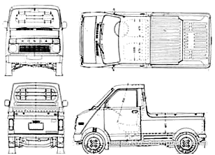 Honda StepVan SF (1971) - Хонда - чертежи, габариты, рисунки автомобиля