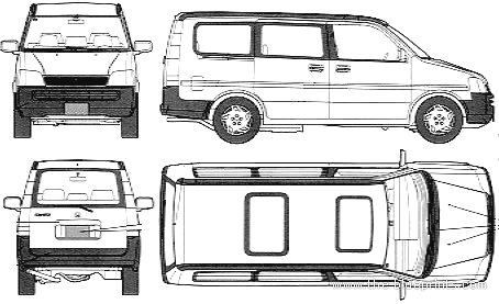 Honda Step Wagon G-Type (1996) - Honda - drawings, dimensions, pictures of the car