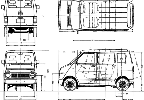 Honda Stepvan - Хонда - чертежи, габариты, рисунки автомобиля
