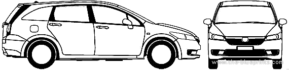 Honda Stream (2006) - Хонда - чертежи, габариты, рисунки автомобиля
