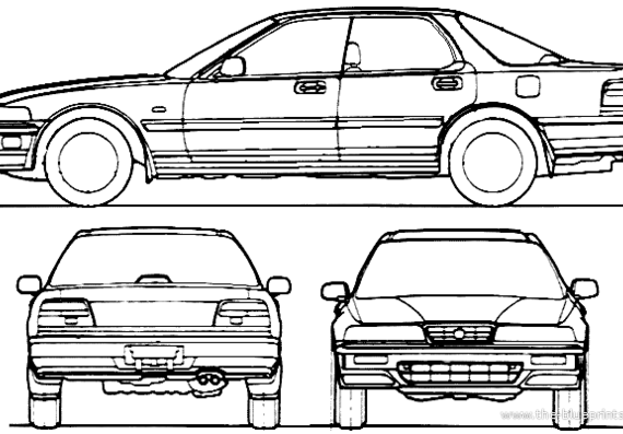 Honda Vigor (1992) - Хонда - чертежи, габариты, рисунки автомобиля