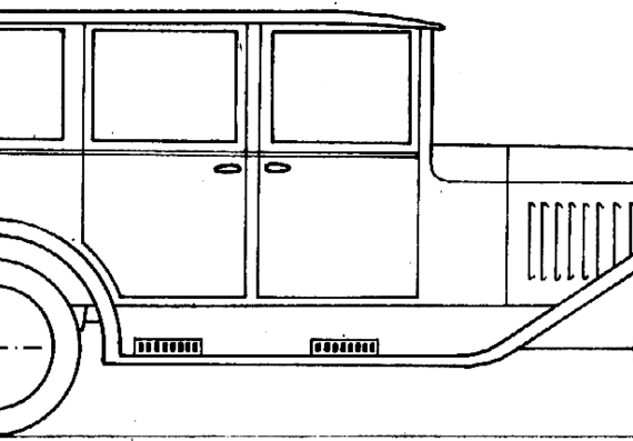 Horch 1050 PS Pullmann (1923) - Разные автомобили - чертежи, габариты, рисунки автомобиля