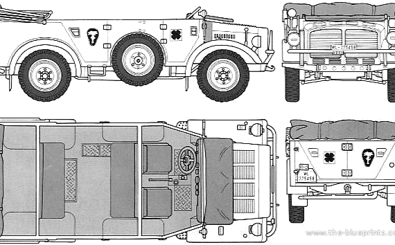 Horch 1A (1943) - Разные автомобили - чертежи, габариты, рисунки автомобиля