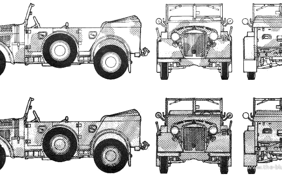 Horch 851 Kfz.15 - Разные автомобили - чертежи, габариты, рисунки автомобиля