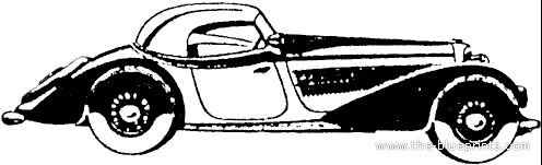 Horch 855 Spezial Roadster Glaser - Разные автомобили - чертежи, габариты, рисунки автомобиля