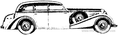 Horch 951A Cabriolet Glaser - Разные автомобили - чертежи, габариты, рисунки автомобиля