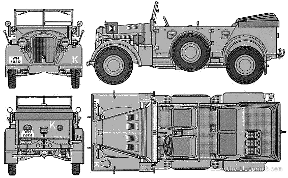 Horch Kfz.15 (1944) - Разные автомобили - чертежи, габариты, рисунки автомобиля