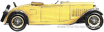 Hotchkiss AM 80 Biarritz Tourer (1931) - Разные автомобили - чертежи, габариты, рисунки автомобиля