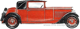Hotchkiss AM 80 Coupe (1931) - Разные автомобили - чертежи, габариты, рисунки автомобиля