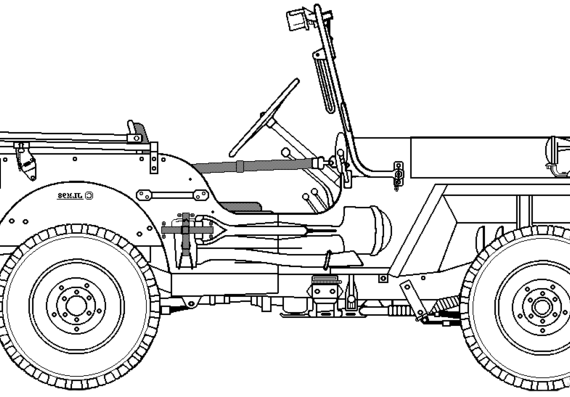 Hotchkiss M201 Jeep - Разные автомобили - чертежи, габариты, рисунки автомобиля