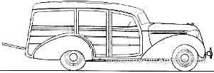 Hudson Station Wagon (1937) - Разные автомобили - чертежи, габариты, рисунки автомобиля