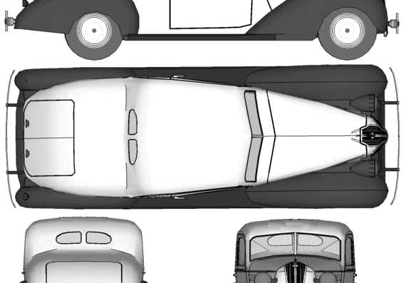 Hudson Terraplane Coupe 3 (1937) - Разные автомобили - чертежи, габариты, рисунки автомобиля