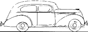 Hudson Utility Coach (1937) - Разные автомобили - чертежи, габариты, рисунки автомобиля