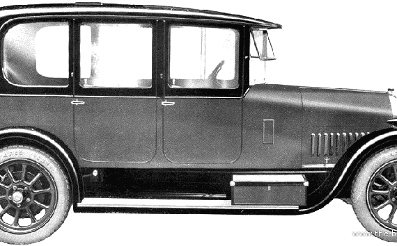 Humber 15.9hp 3-Door Saloon (1924) - Разные автомобили - чертежи, габариты, рисунки автомобиля
