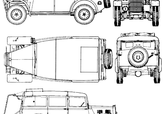 Humber 4x4 Heavy Utility (1941) - Хамбер - чертежи, габариты, рисунки автомобиля