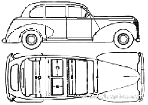 Humber Pullman Limousine (1950) - Хамбер - чертежи, габариты, рисунки автомобиля