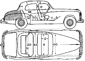 Humber Super Snipe (1954) - Разные автомобили - чертежи, габариты, рисунки автомобиля