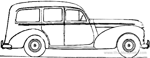 Humber Super Snipe Estate (1948) - Хамбер - чертежи, габариты, рисунки автомобиля