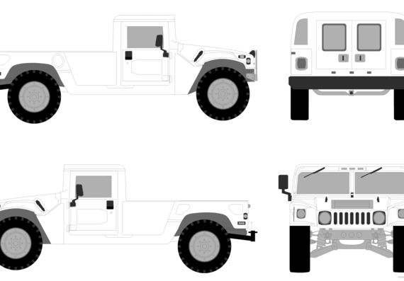 Hummer 2 Passenger Hard Top - Hammer - drawings, dimensions, pictures of the car