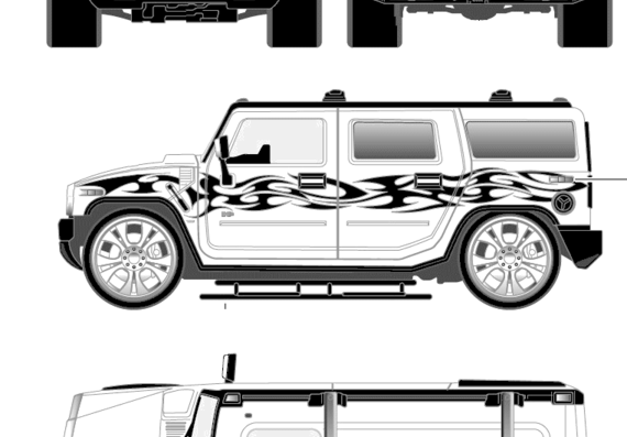 Hummer H2 Custom (2008) - Hammer - drawings, dimensions, pictures of the car