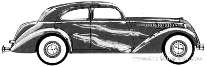 Hupmobile 4-Door Sedan (1936) - Разные автомобили - чертежи, габариты, рисунки автомобиля
