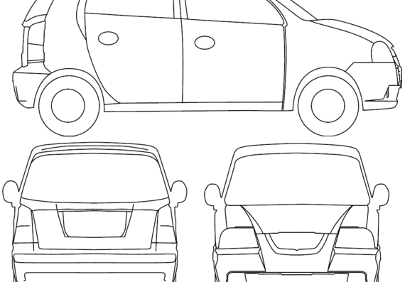 Hyundai Atos Prime (2008) - Хендай - чертежи, габариты, рисунки автомобиля
