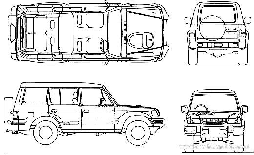 Hyundai Galloper LWB (2003) - Хендай - чертежи, габариты, рисунки автомобиля
