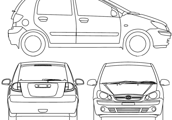 Hyundai Gets 5-Door (2008) - Хендай - чертежи, габариты, рисунки автомобиля
