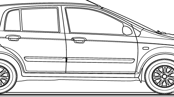 Hyundai Getz CRDi (2007) - Хендай - чертежи, габариты, рисунки автомобиля