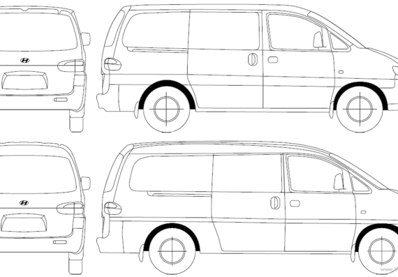 Hyundai H1 (2007) - Хендай - чертежи, габариты, рисунки автомобиля