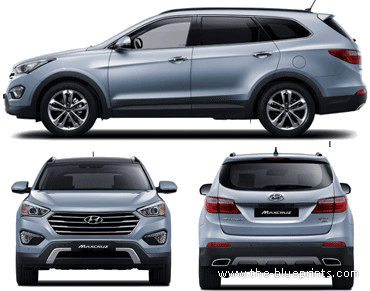 Hyundai Maxcruz (2013) - Хендай - чертежи, габариты, рисунки автомобиля
