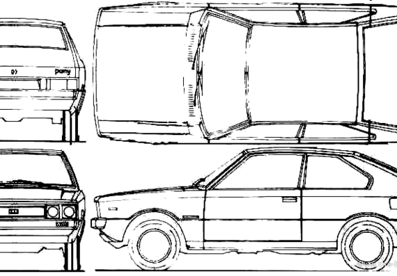 Hyundai Pony 3-Door (1976) - Хендай - чертежи, габариты, рисунки автомобиля