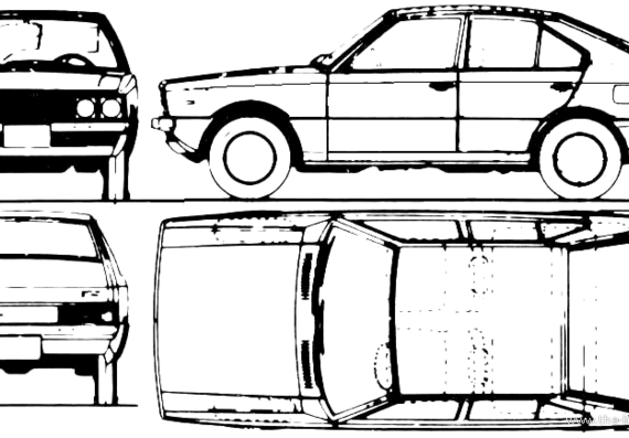 Hyundai Pony 4-Door (1975) - Хендай - чертежи, габариты, рисунки автомобиля