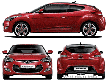 Hyundai Veloster (2013) - Hyundai - drawings, dimensions, pictures of the car