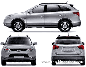 Hyundai Vera Cruz (2011) - Хендай - чертежи, габариты, рисунки автомобиля