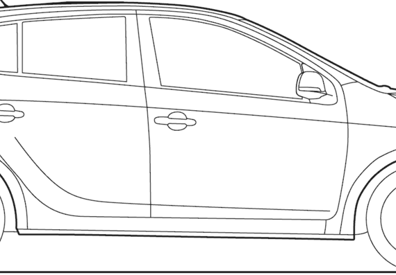 Hyundai i20 5-Door (2013) - Хендай - чертежи, габариты, рисунки автомобиля